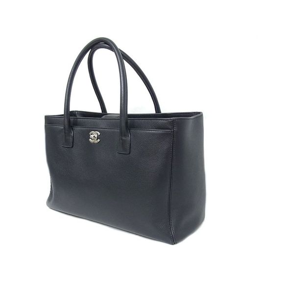 Chanel Executive Tote Bag Soft Caviar Skin Black Silver Metal Fittings Coco Mark - Picture 3 of 7
